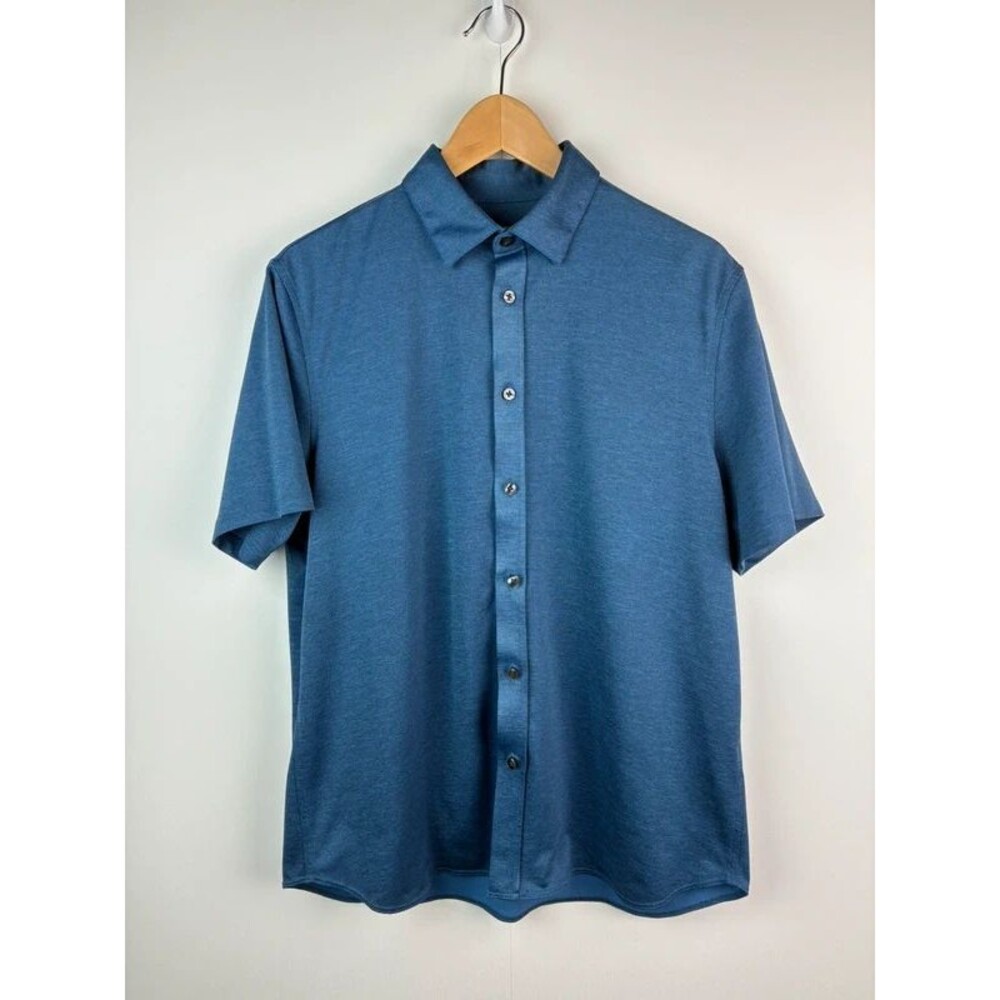 Van Hausen Navy Performance Knit Short Sleeve Solid - Slim Fit sz medium